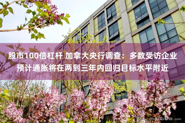 股市100倍杠杆 加拿大央行调查：多数受访企业预计通胀将在两到三年内回归目标水平附近