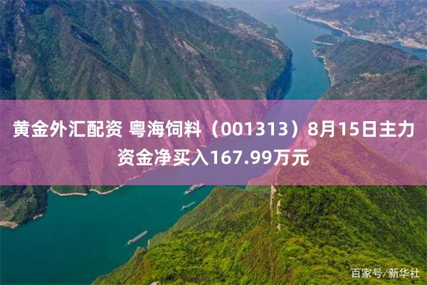 黄金外汇配资 粤海饲料（001313）8月15日主力资金净买入167.99万元