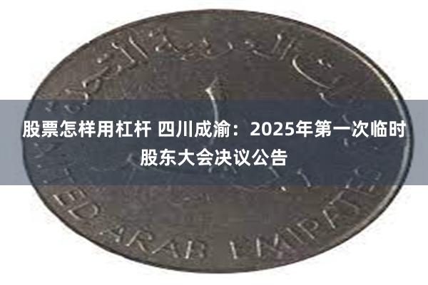 股票怎样用杠杆 四川成渝：2025年第一次临时股东大会决议公告