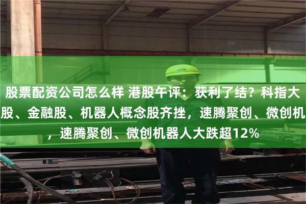 股票配资公司怎么样 港股午评：获利了结？科指大跌3.78%，科技股、金融股、机器人概念股齐挫，速腾聚创、微创机器人大跌超12%